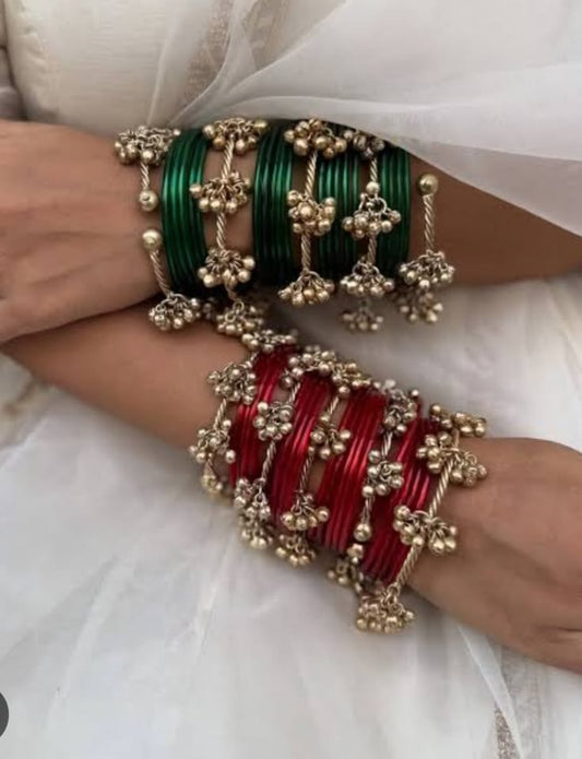 Kashmiri Churiyan – Traditional Elegance for Every Wrist- (24 bangles+4 siders)