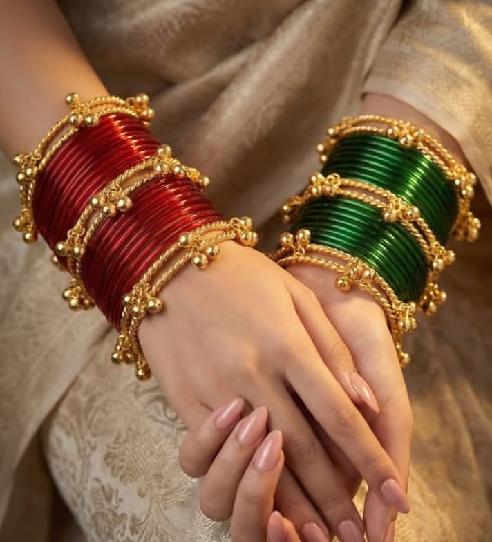 Kashmiri Churiyan – Traditional Elegance for Every Wrist- (24 bangles+4 siders)
