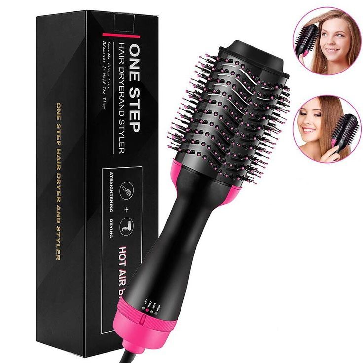Hot Air Hair Brush Straightener